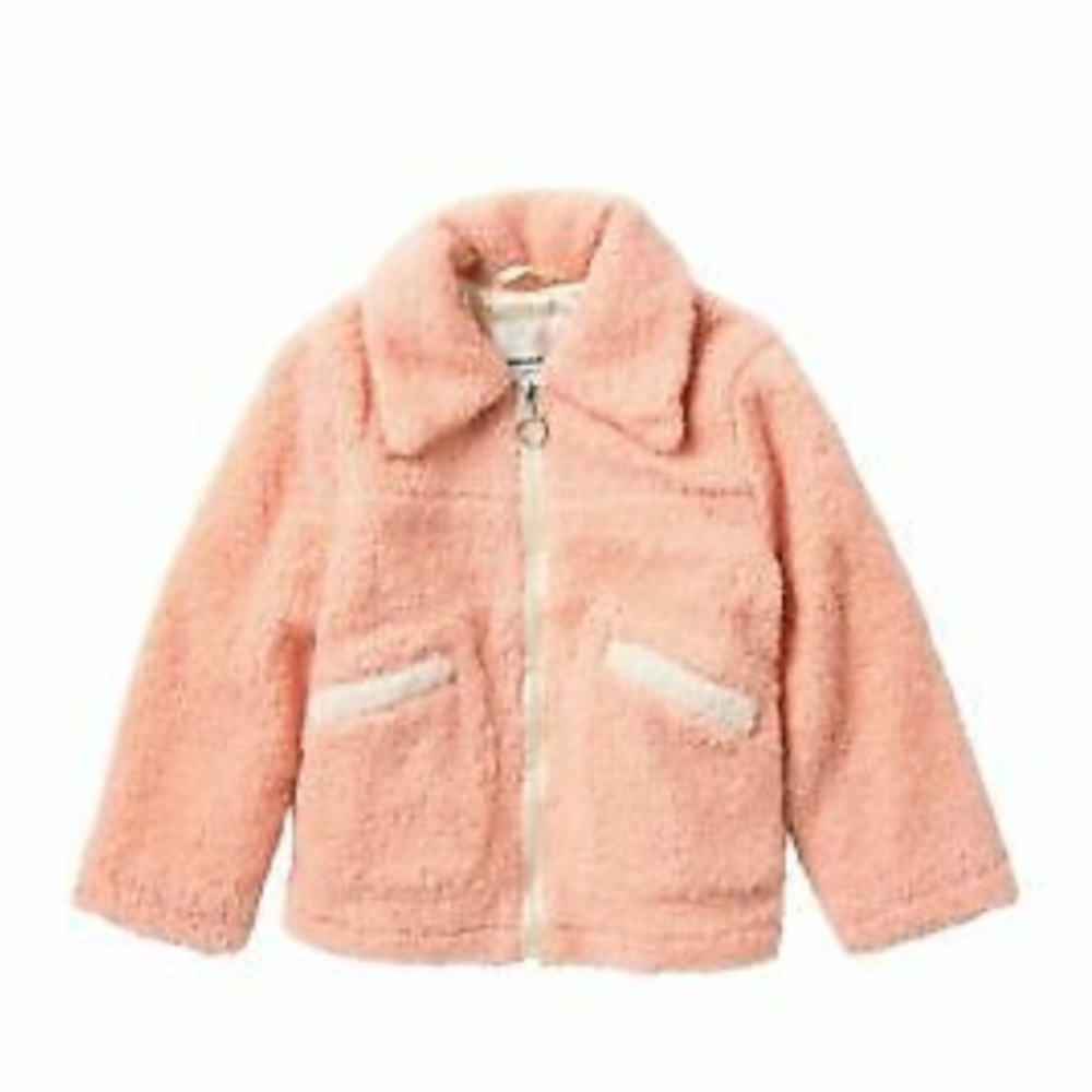 Urban Republic Soft Fleece Front Zip Teddy Jacket,Pink,Sz M (10-12)